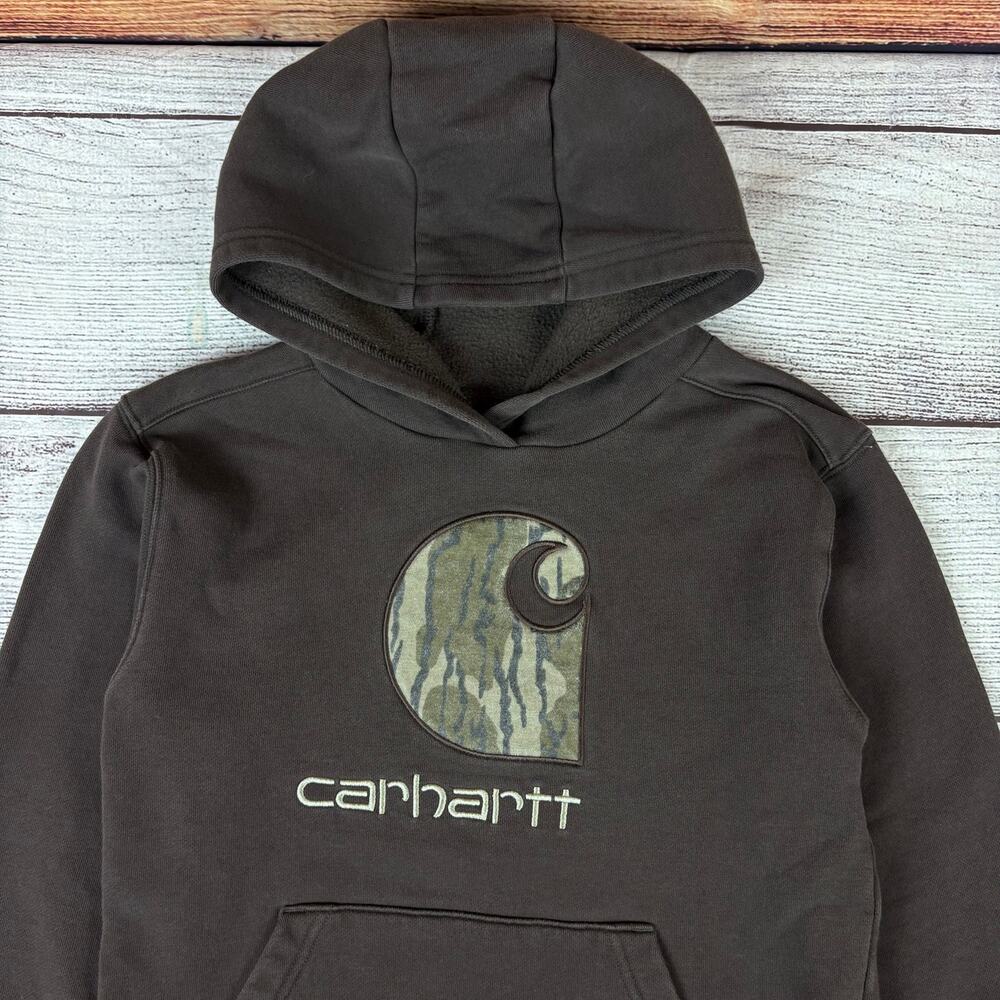 Carhartt Brown Camouflage Logo Hoodie - Picture 2 of 5